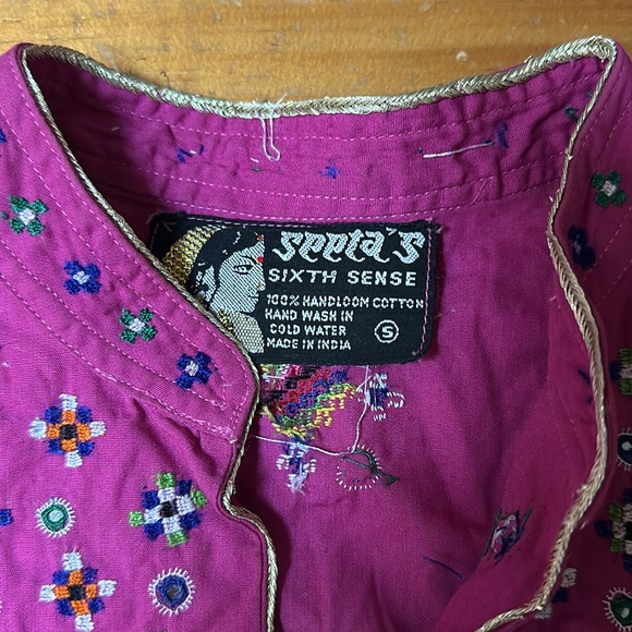 VTG 70s hippie Indian dress - Picture 2 of 10